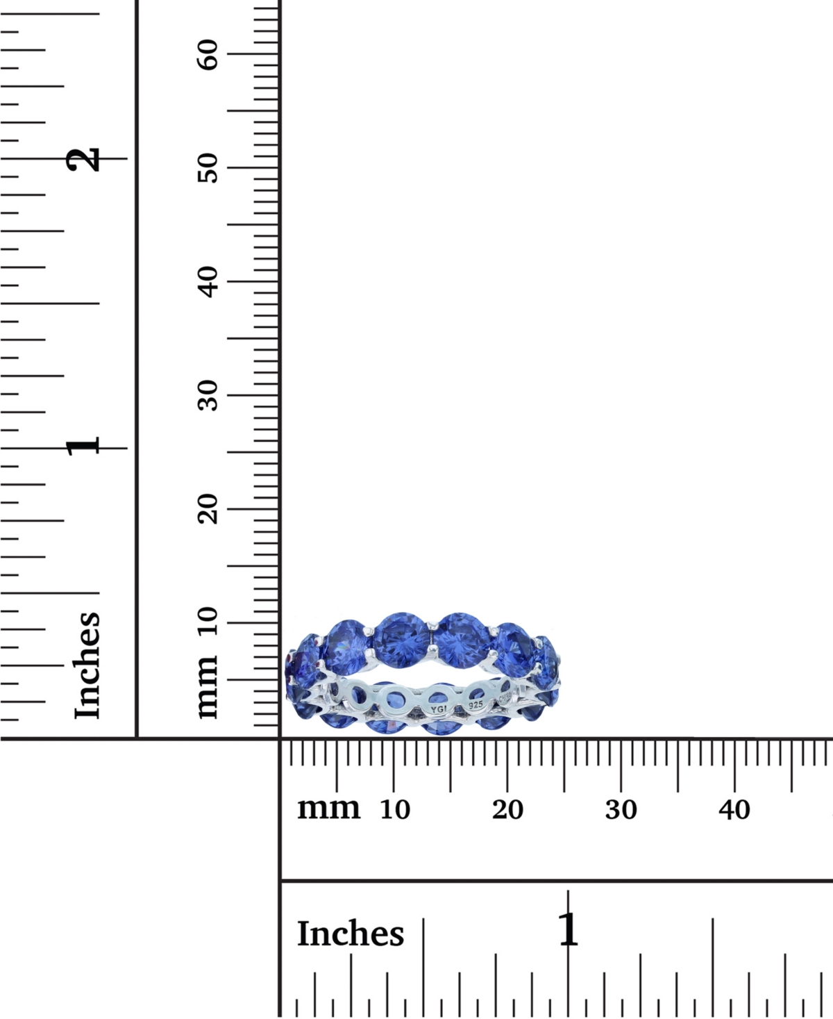 Dark Purple Cubic Zirconia Eternity Band in Rhodium Plated Sterling Silver - Rhodium Plated With Tanzanite Cz