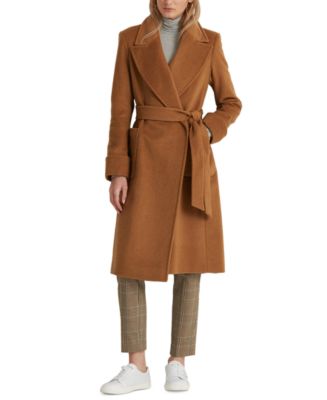 Lauren Ralph Lauren Women's Wool-Blend Wrap Coat - Macy's