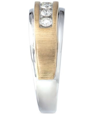 Men's Diamond 7-Stone Wedding Band (1/2 ct. t.w.) in 10k Gold & White Gold