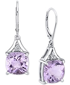 Pink Amethyst (6-3/4 ct. t.w.) & Diamond (1/20 ct. t.w.) Drop Earrings in Sterling Silver