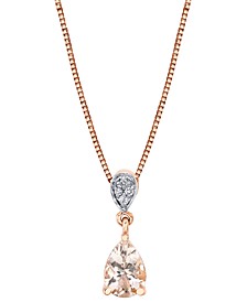 Morganite (5/8 ct. t.w.) & Diamond Accent 18" Pendant Necklace in 14k Rose Gold