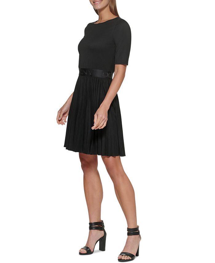 DKNY Pleated Fit & Flare Dress Macy's