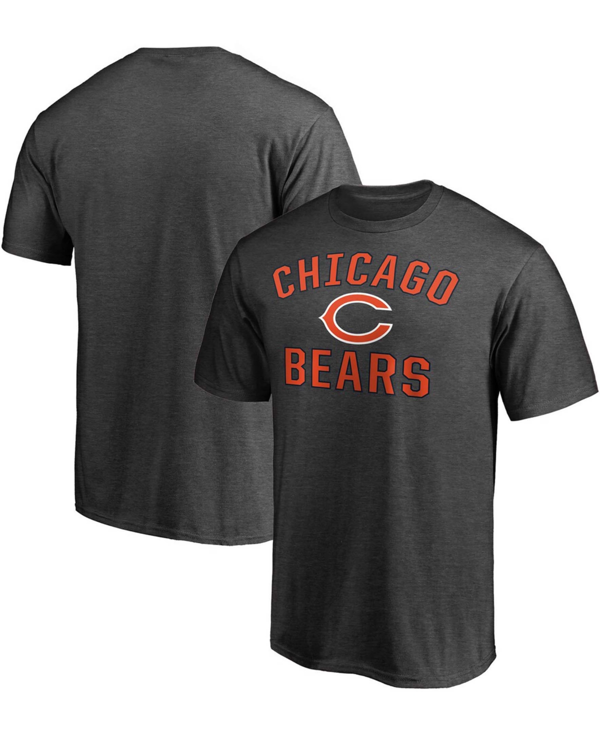 Fanatics Men's Heathered Charcoal Chicago Bears Victory Arch T-shirt In Heather Charcoal