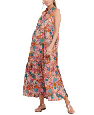 BB Dakota - Floral-Print Tiered Maternity Dress