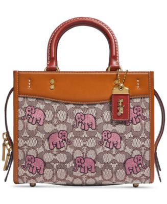 COACH Rogue 25 Signature Jacquard Elephant Satchel & Reviews - Handbags &  Accessories - Macy's