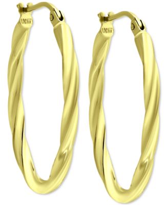 Oval Twist Small Hoop Earrings
