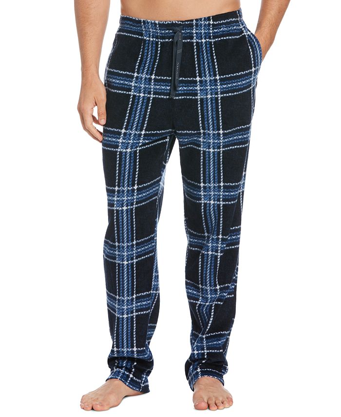 Perry Ellis Portfolio Men's Microfleece Heather Plaid Pajama Pants - Macy's