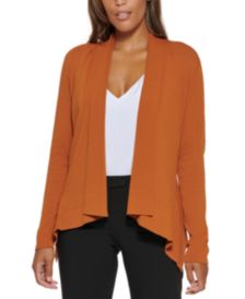 Draped Open-Front Cardigan