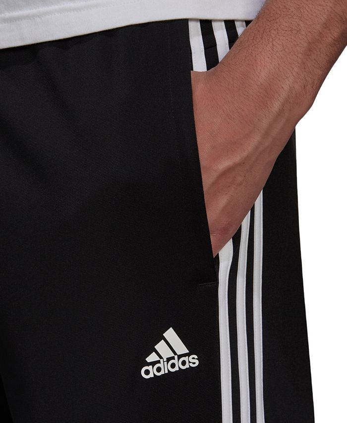 essentials single jersey tapered open hem 3 stripes pants
