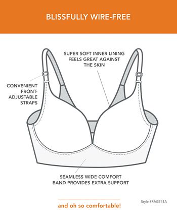 Warners Elements of Bliss® Smoothing Support with Seamless Comfort Band  Wireless Lightly Lined Comfort Bra