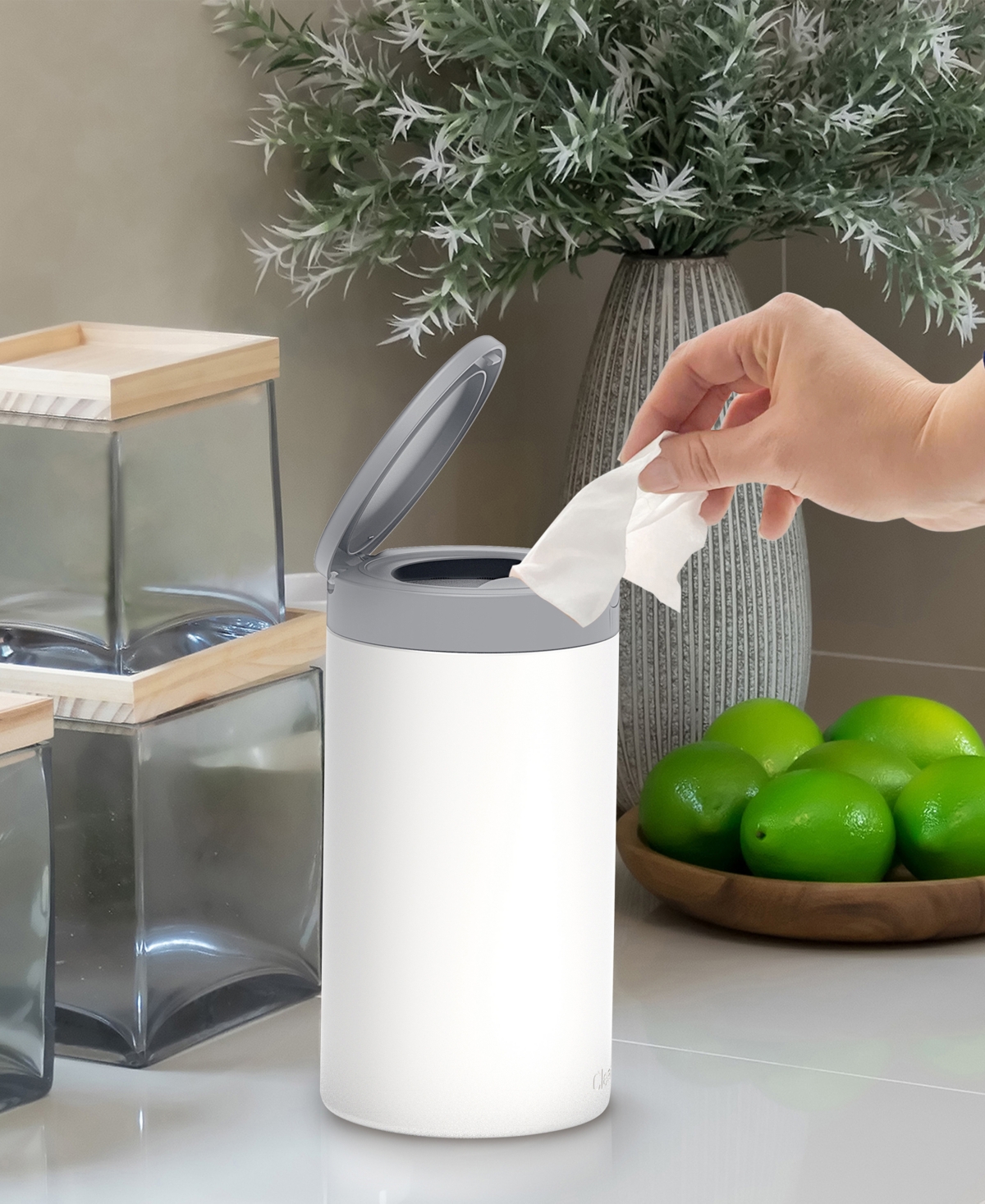 Spectrum Diversified Decorative Disinfecting Wipe Dispenser For Home Office In White