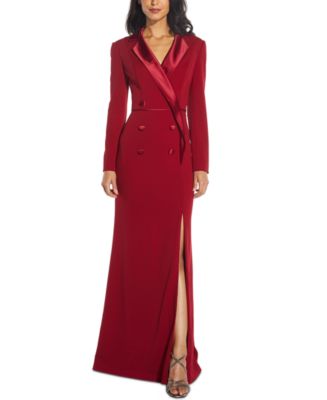 Hotsell ADRIANNA PAPELL Plus Satin Trim Tuxedo Gown Red 18W