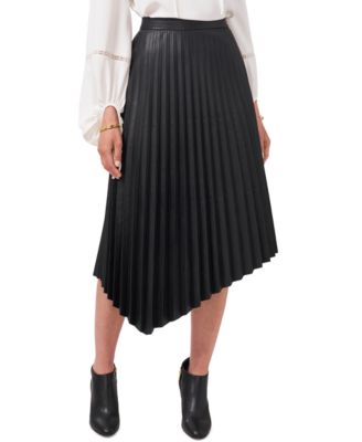 Vince Camuto Pleated Faux-Leather Skirt 