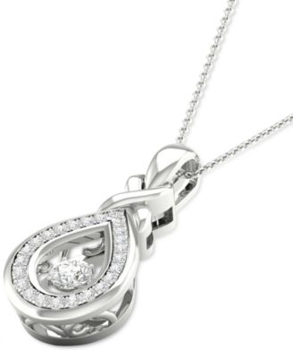 Diamond Teardrop Halo 18" Pendant Necklace (1/4 ct. t.w.) in 10k White Gold