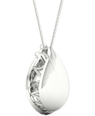 Diamond Teardrop Halo 18" Pendant Necklace (3/4 ct. t.w.) in 10k White Gold