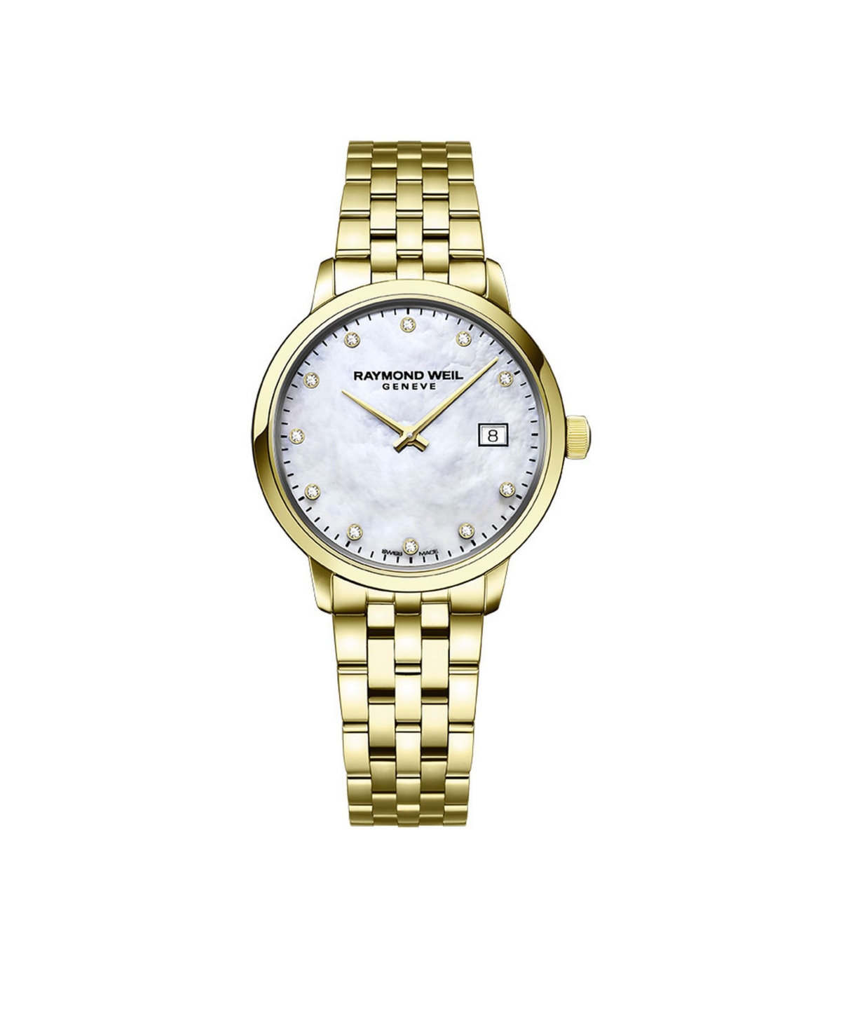 Shop Raymond Weil Women's Swiss Toccata Diamond-accent Gold-tone Stainless Steel Bracelet Watch 29mm