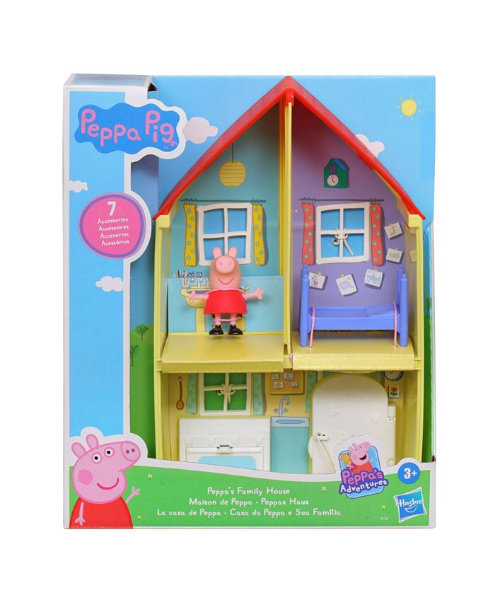 Lot of Peppa Pig Toys Carrying Case ,House and 10 Figures
