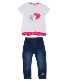 Baby Girls Applique and Sequin Jeggings Set