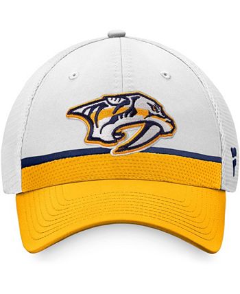 Fanatics - Men's White/Gold Nashville Predators 2021 NHL Draft Authentic Pro On Stage Trucker Snapback Hat