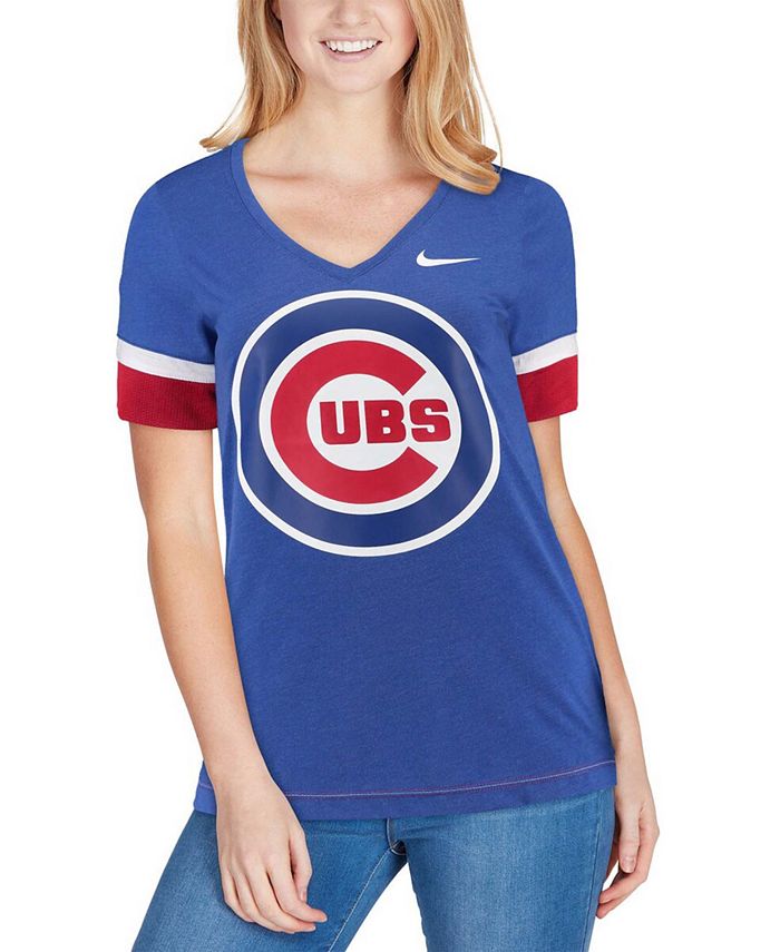 Nike - Women's Royal Chicago Cubs Mesh V-Neck T-Shirt