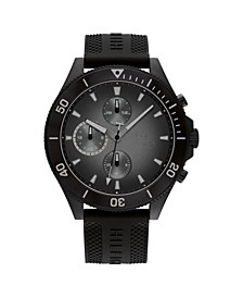 Men's Black Silicone Strap Watch 46mm