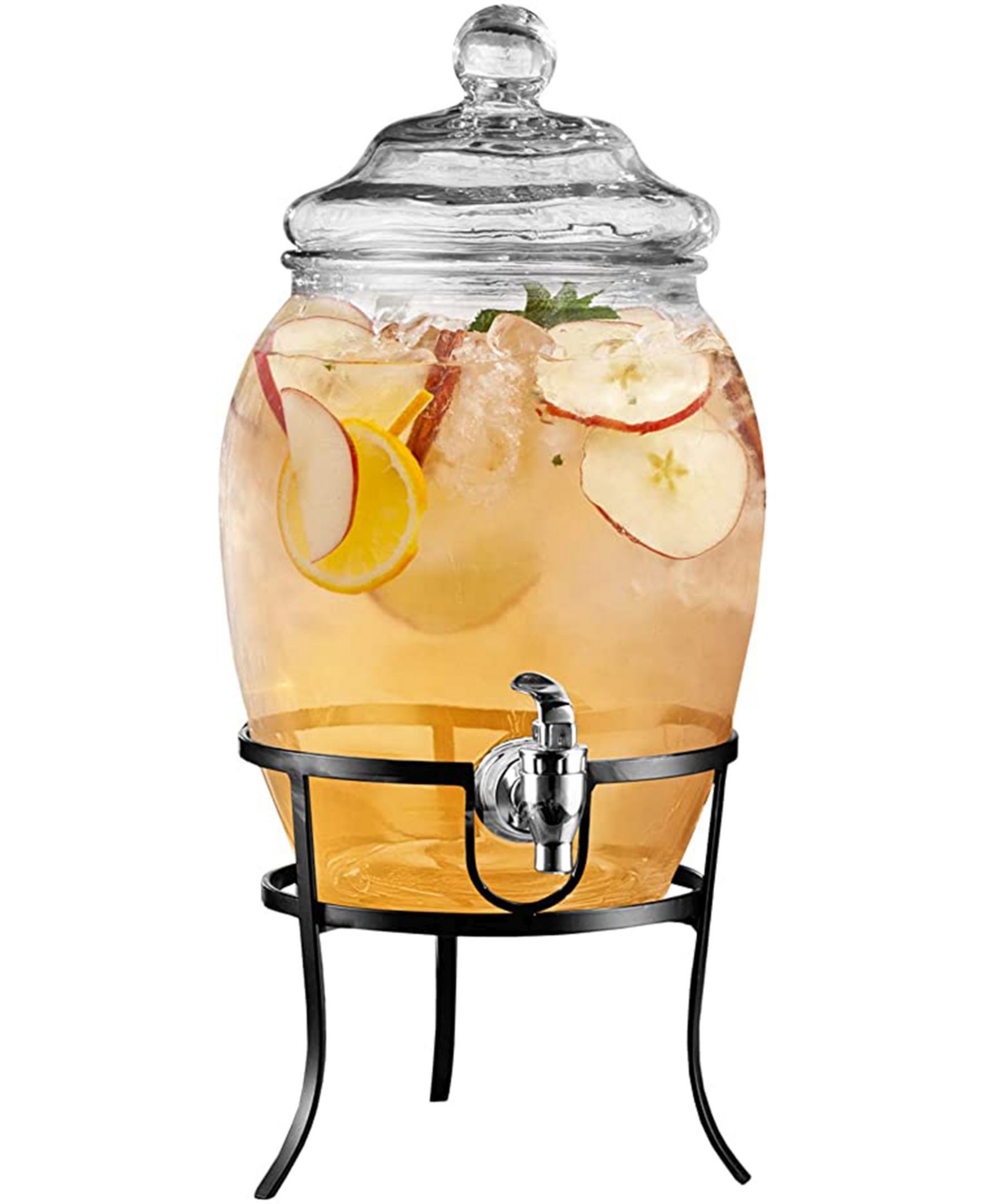 Style Setter Fortuna 2 Gallon Beverage Dispenser With Metal Stand In Clear