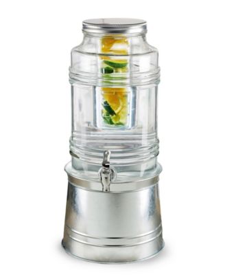 RuileMei 2 Gallon Glass Drink Dispenser With Stand & Fruit Infuser - Stainless Steel Spigot