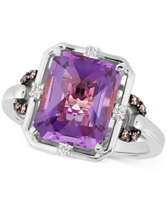 Le Vian - Grape Amethyst (3-3/4 ct. t.w.) & Diamond (1/10 ct. t.w.) Statement Ring in 14k White Gold
