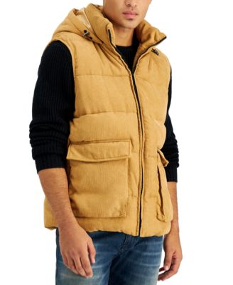 fleece vest and corduroy jacket