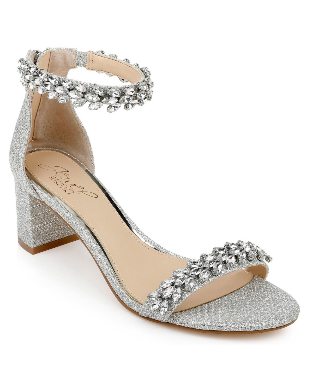 Jewel Badgley Mischka Women's Bronwen Block Heel Evening Sandals