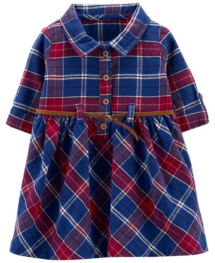 Carter's plaid flannel dress discount