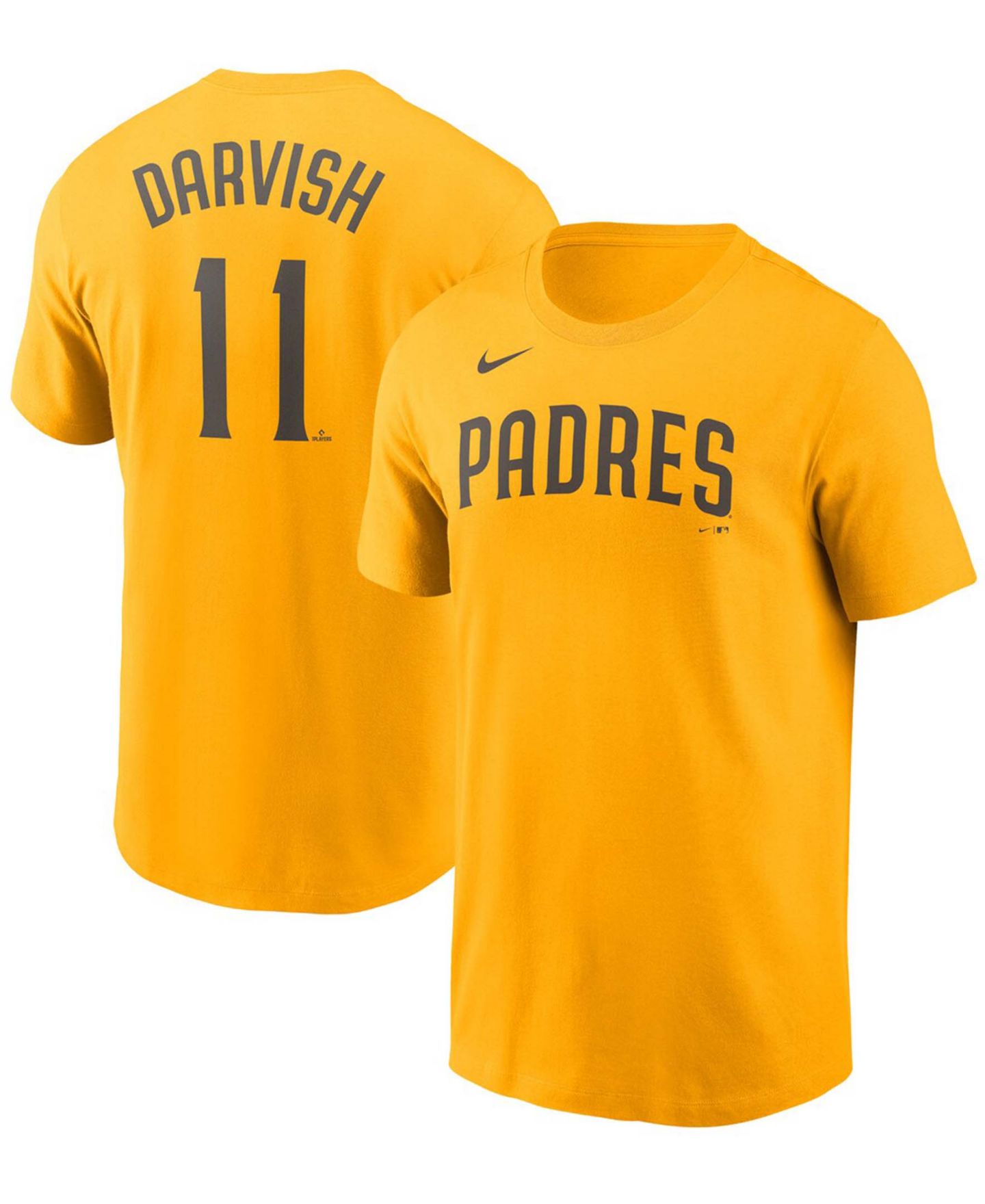 Мужская футболка Nike Yu Darvish Gold San Diego Padres Name & Number — фото 1