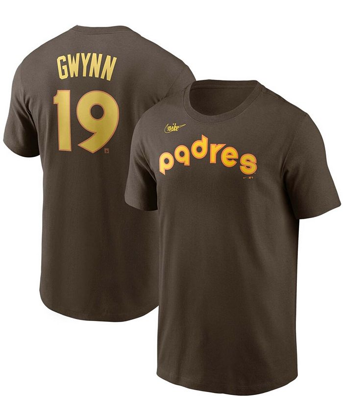 Men's Nike Tony Gwynn San Diego Padres Cooperstown Collection Name & Number  Brown T-Shirt