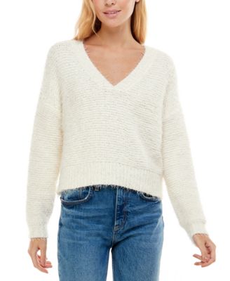 Ultra Flirt - Juniors' Textured V-Neck Sweater
