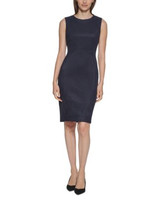 Calvin Klein - Solid Sleeveless Sheath Dress