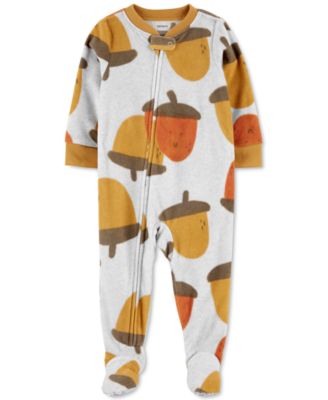 Baby Boys Acorn-Print Fleece Pajamas