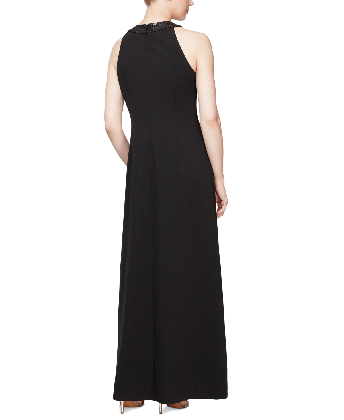 Sl Fashions Sequin Cascade-Ruffle Gown