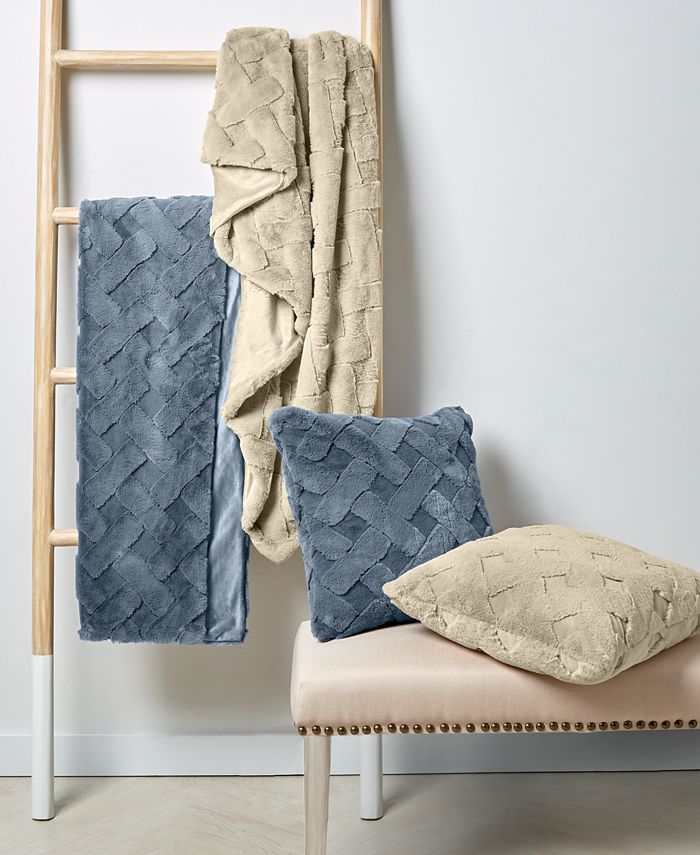 Martha Stewart Collection Lattice Faux Fur Decorative Pillows & Throws