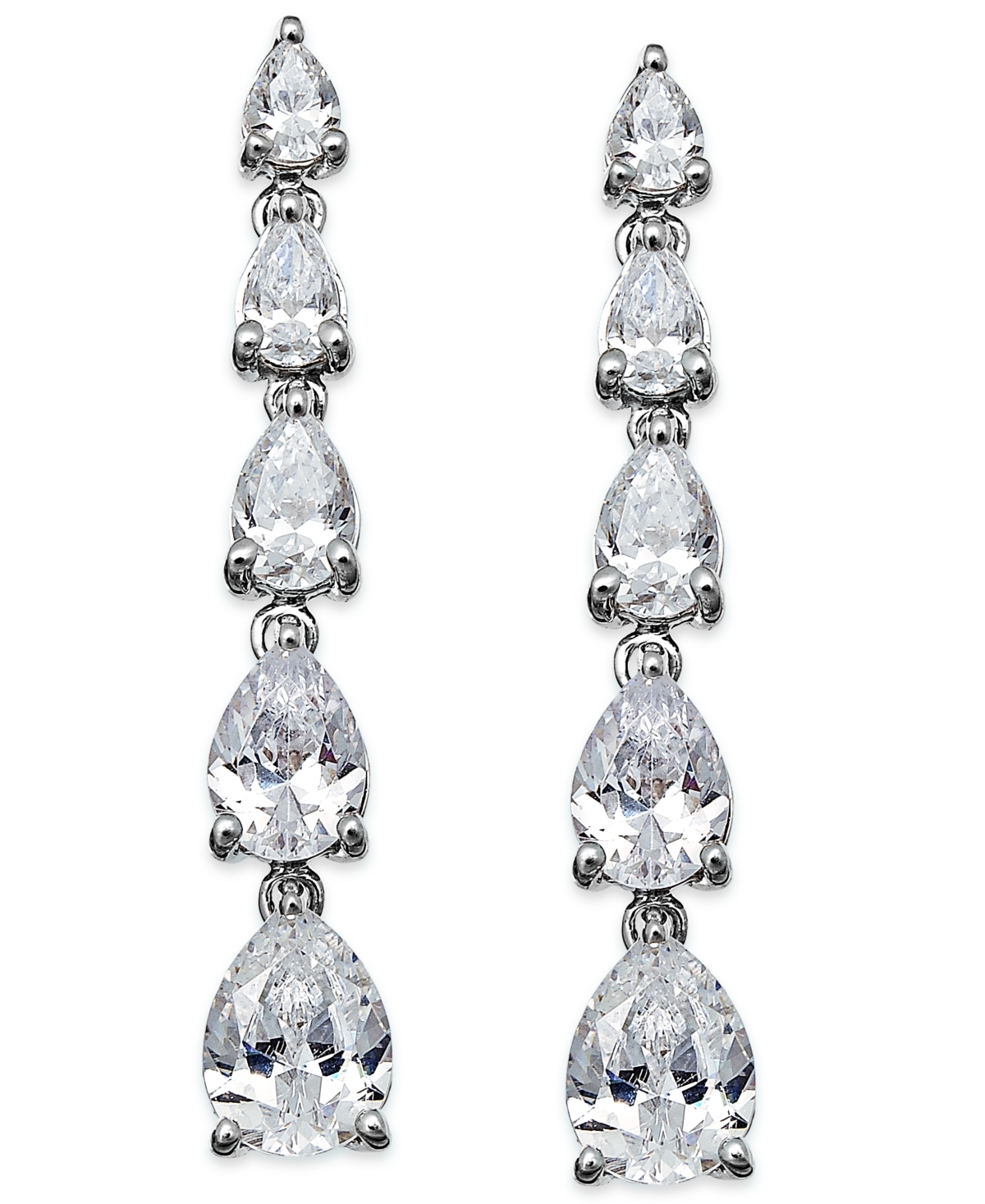 Arabella Cubic Zirconia Graduated Linear Earrings in Sterling Silver (8 ct. t.w.)