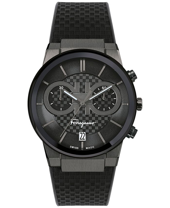 Ferragamo Salvatore Men's Swiss Chronograph Ferragamo Sapphire Black ...