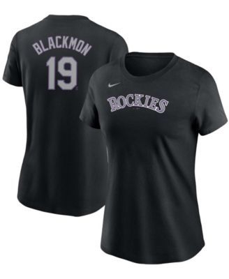 Youth Nike Charlie Blackmon Black Colorado Rockies Player Name & Number  T-Shirt