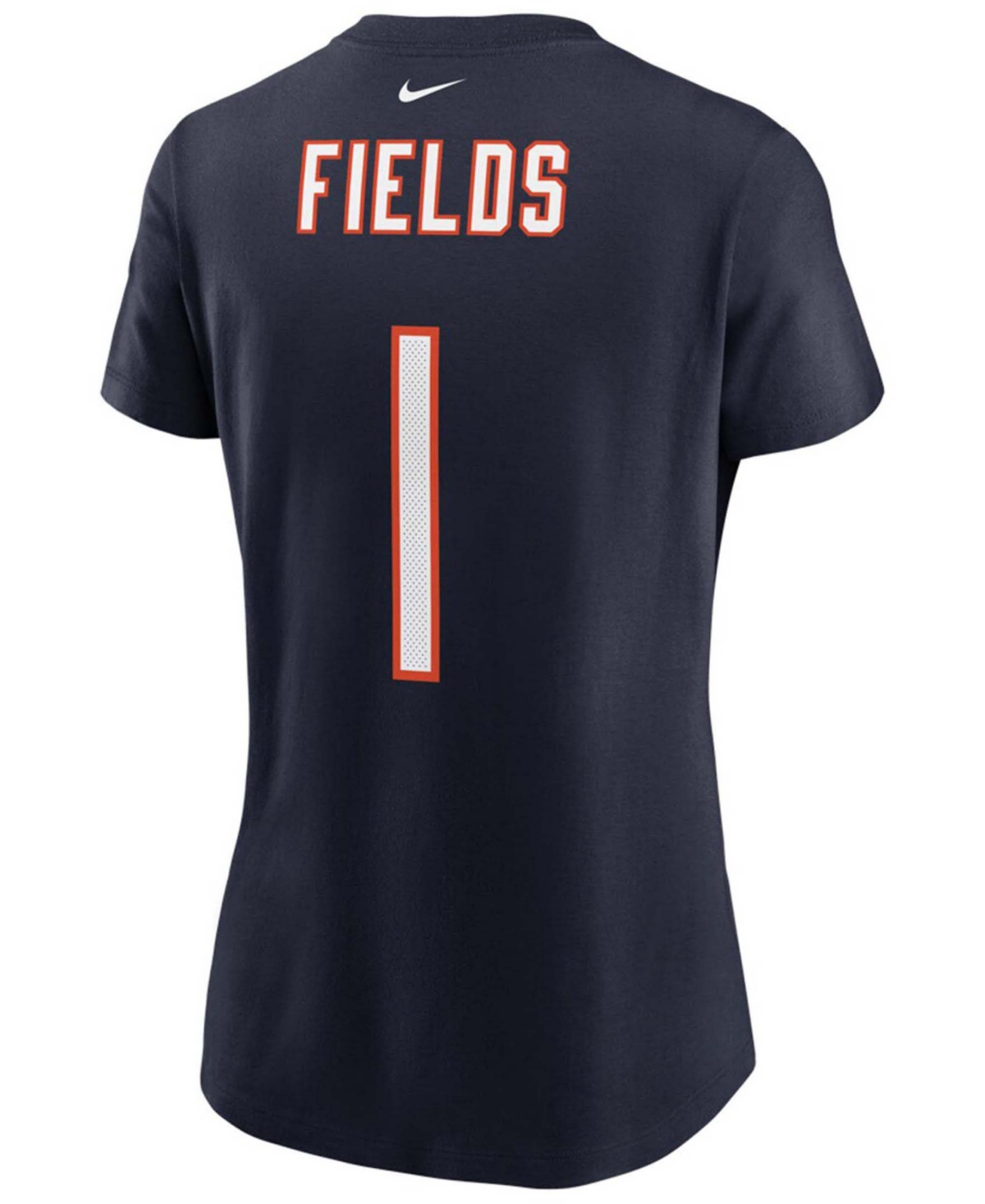 Women's Justin FieldsChicago Bears 2021 Nfl Draft First Round Pick Player Name Number T-shirt - Navy