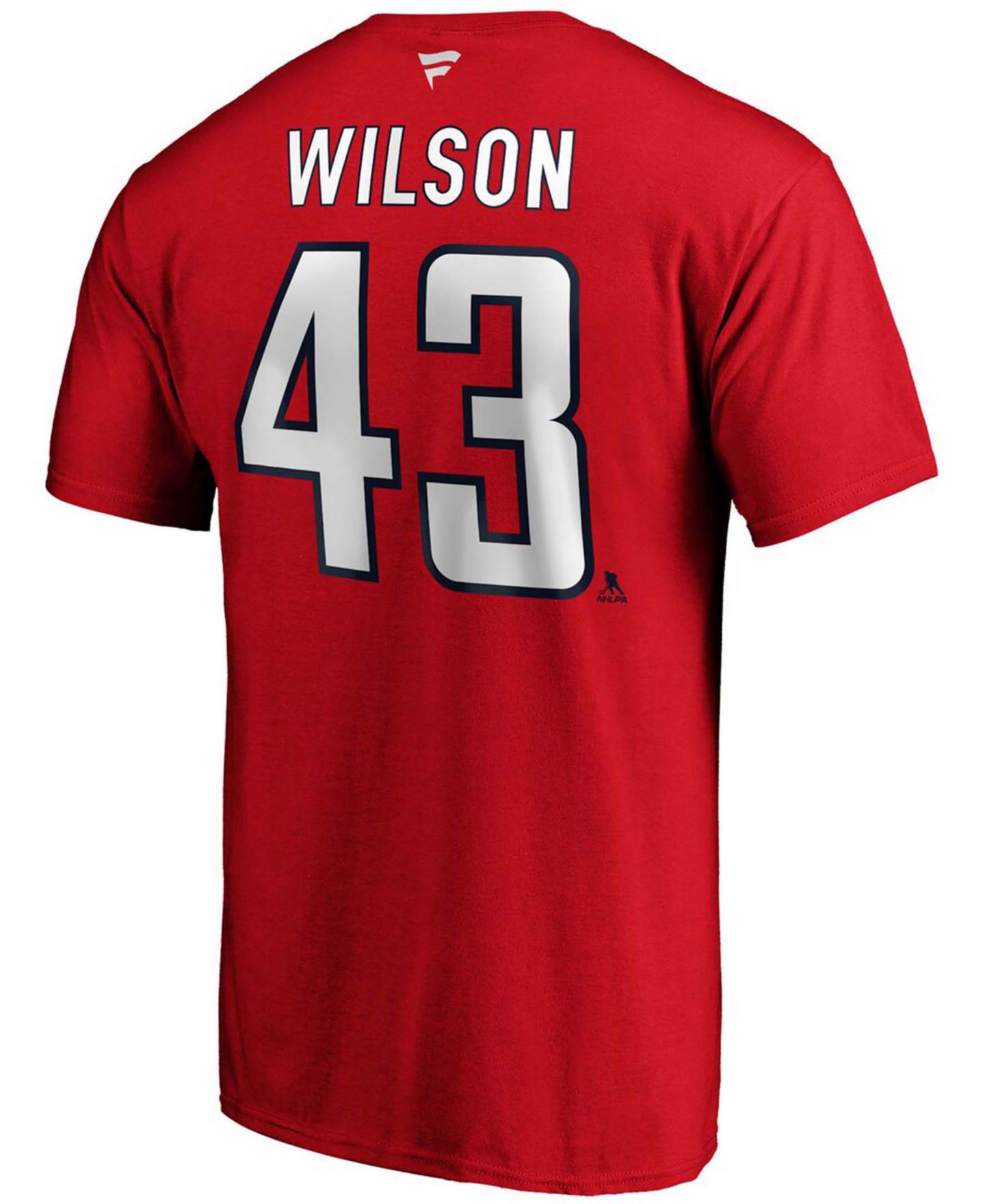 Мужская футболка Fanatics Tom Wilson Red Washington Capitals Team Authentic Stack Name and Number — фото 3