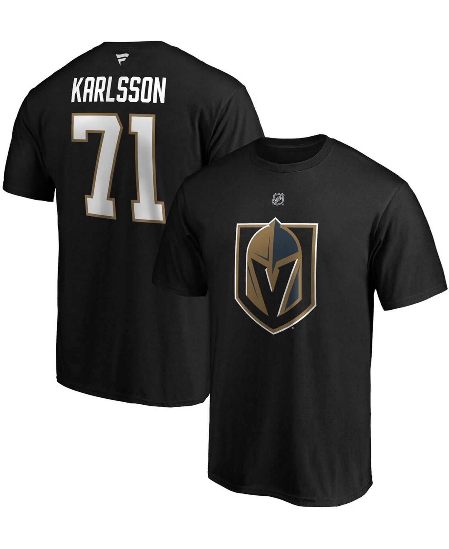 Мужская футболка Fanatics William Karlsson Black Vegas Golden Knights Authentic Stack Player Name and Number — фото 1