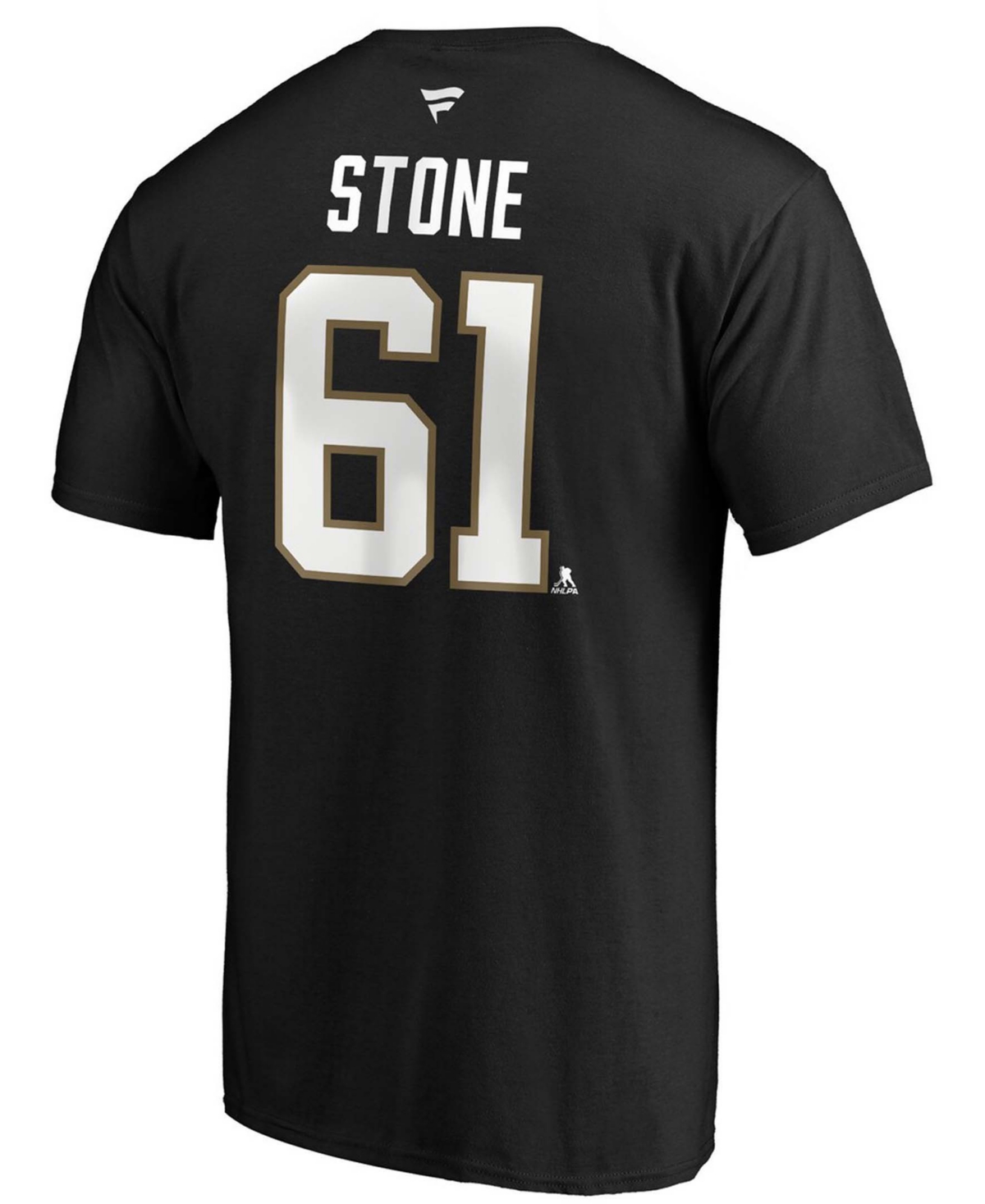 Men's Mark StoneVegas Golden Knights Authentic Stack Player Name and Number Captain Patch T-shirt - Black