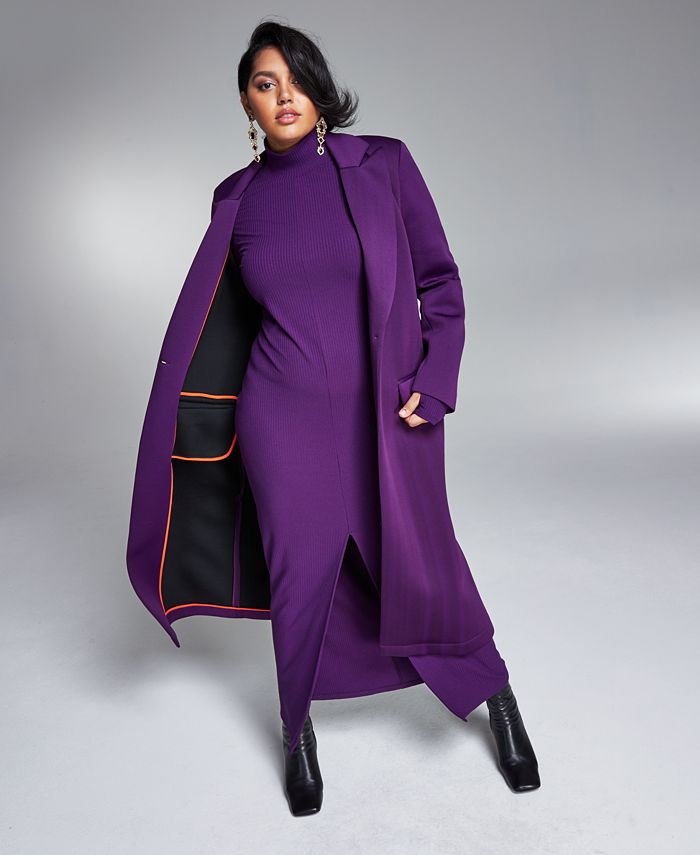 INC International Concepts Misa Hylton Long Scuba Coat, Created for ...