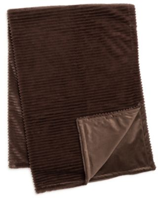 Photo 1 of Drew & Jonathan Home  Faux Fur Solid Throw, 50" x 70" Brown