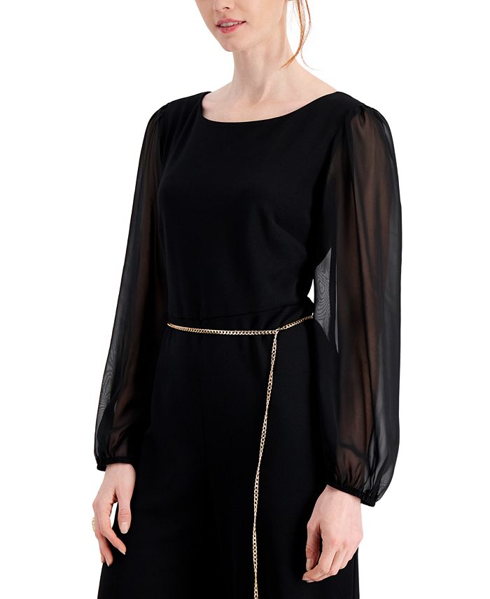 Connected Petite Chain Belt Jumpsuit Macy's