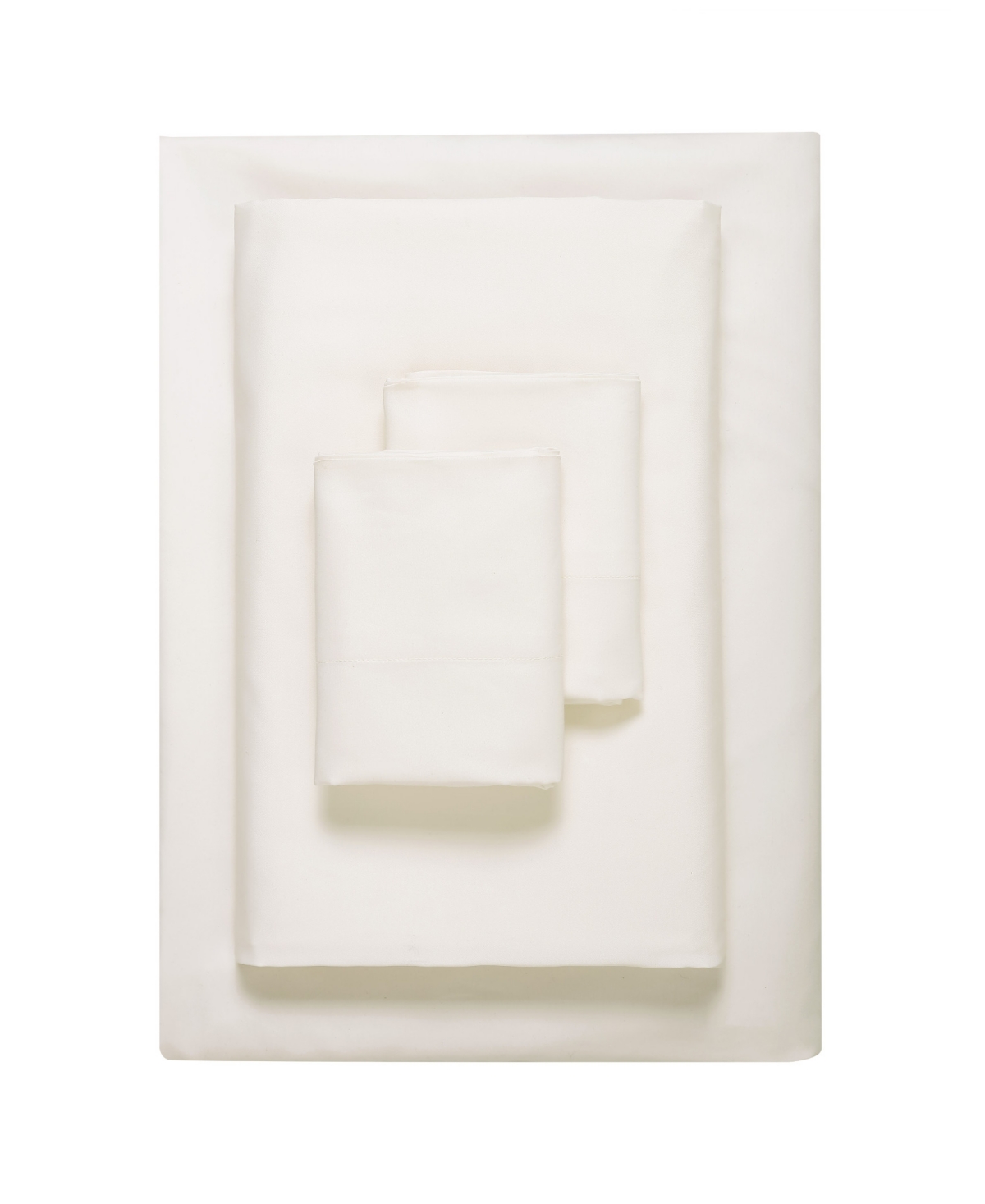 Vera Wang Solid 800 Thread Count Cotton Sateen 4 Piece Sheet Set, King In Ivory