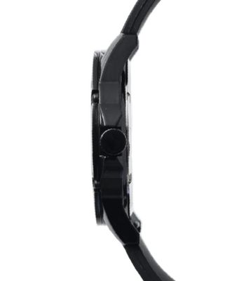 Unisex Bordeaux Black Silicone Band Watch 44mm